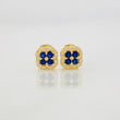 Halo Clover Stud Earrings 0.9g / in / 5.6mm Yellow Gold 18K