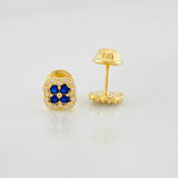 Halo Clover Stud Earrings 0.9g / in / 5.6mm Yellow Gold 18K