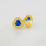 Topos Halo Corazón 1.3g / in / 7.6mm Oro Amarillo 18K