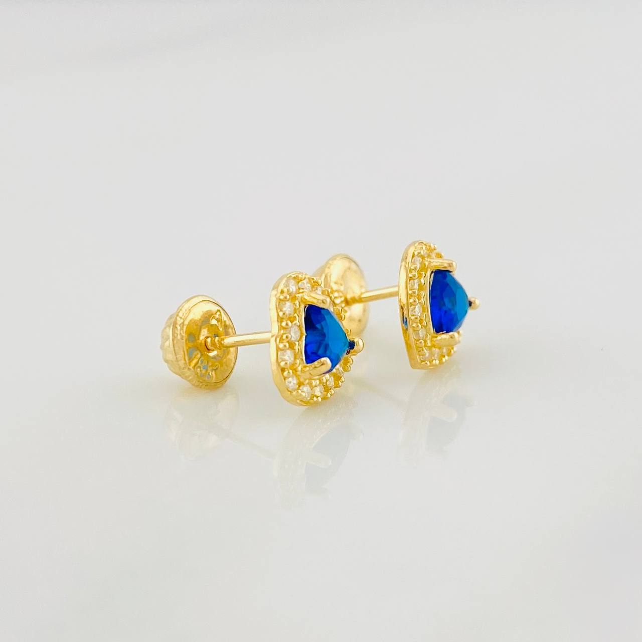 Topos Halo Corazón 1.3g / in / 7.6mm Oro Amarillo 18K