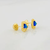 Topos Halo Corazón 1.3g / in / 7.6mm Oro Amarillo 18K