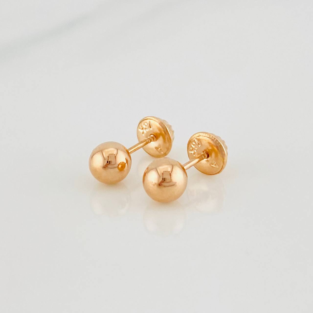 Topos Bola Lisa 0.5g / in / 5mm Oro Rosa 18K