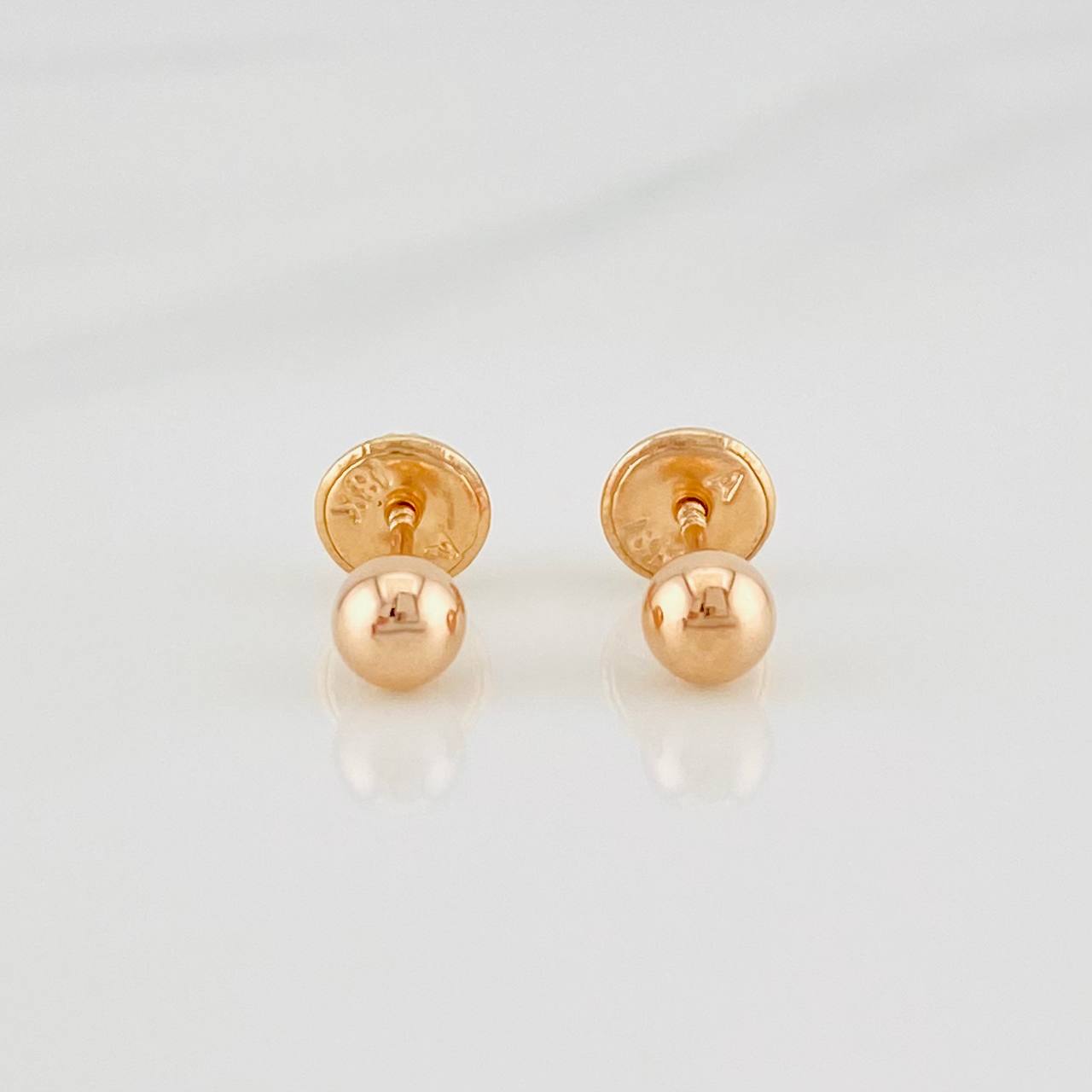 Topos Bola Lisa 0.5g / in / 5mm Oro Rosa 18K