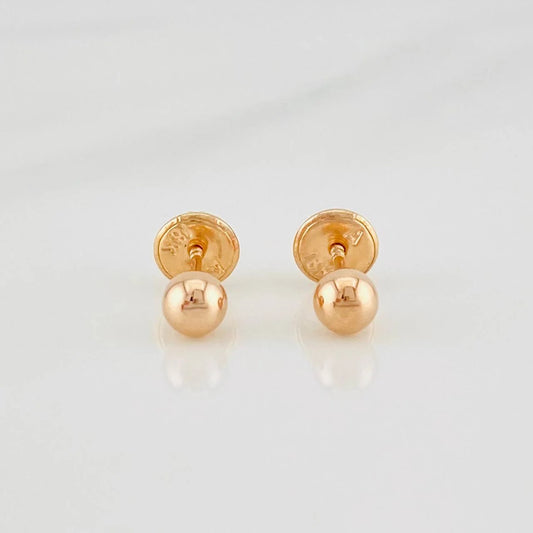 Topos Bola Lisa 0.5g / in / 5mm Oro Rosa 18K