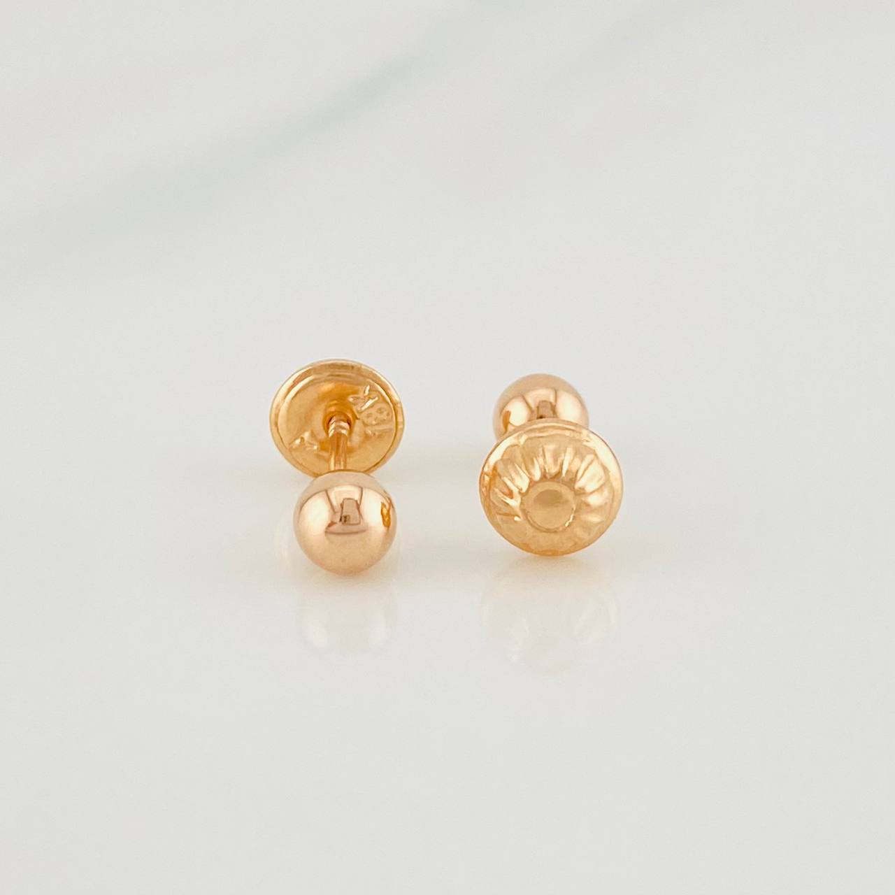 Topos Bola Lisa 0.5g / in / 5mm Oro Rosa 18K