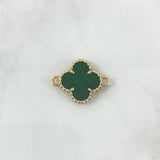Charm VCyA Clover 3.45gr / 1.5mm Dark Green Yellow Gold
