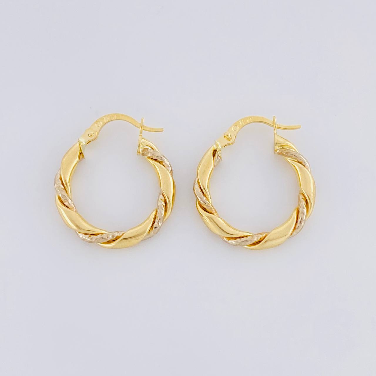Candongas Rox 1.95g / 2.1cm Dos Oros Amarillo Blanco 18K
