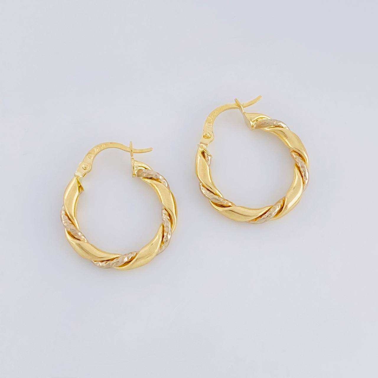 Candongas Rox 1.95g / 2.1cm Dos Oros Amarillo Blanco 18K