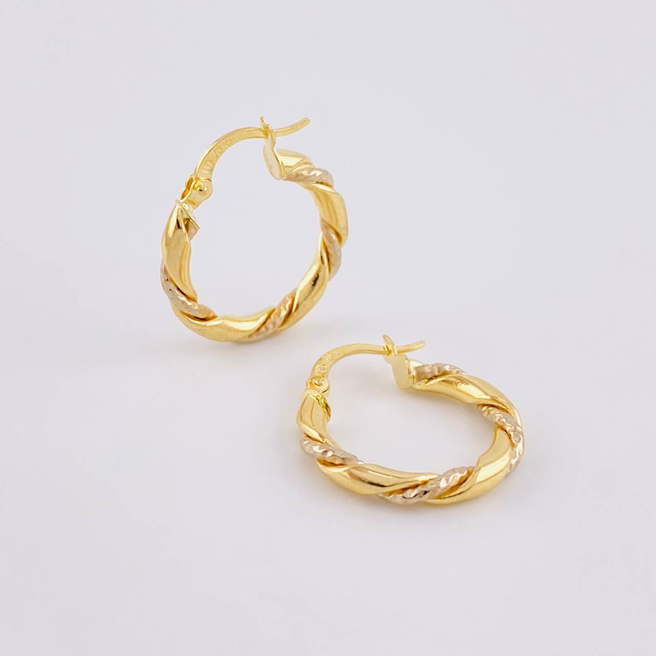 Candongas Rox 1.95g / 2.1cm Dos Oros Amarillo Blanco 18K