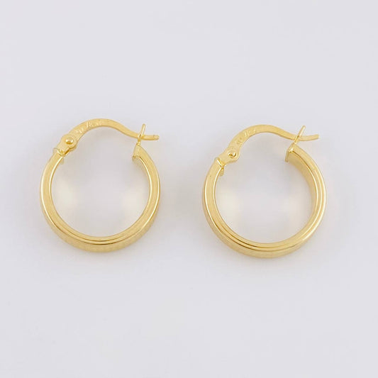 Hoop Earrings Square 1.55g / 3/4 in Yellow Gold 18K