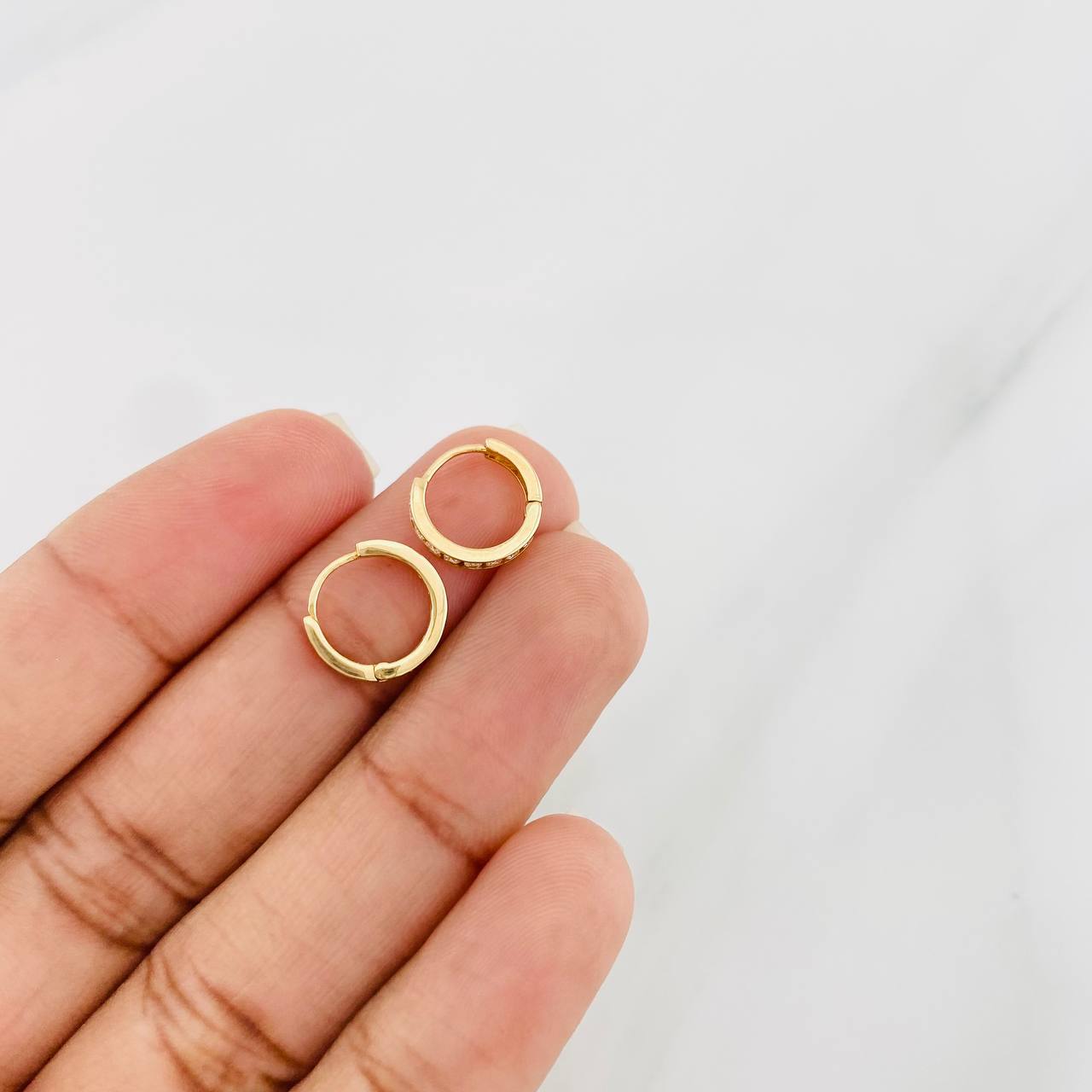 Hoop Earrings Carril 1.2g / 1/2 in Yellow Gold 18K