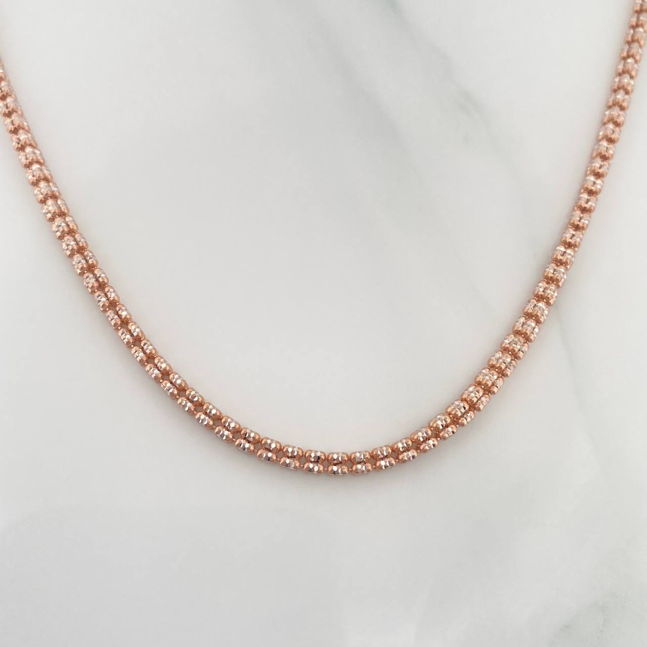 Ice Chain 16.3 g / 23 3/4 in / 2.3 mm Two-Tone White and Rose Gold 18K
