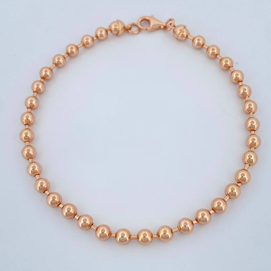 Pulso Militar 6.75gr / 8 1/4 in / 4mm Oro Rosa +3 18K %