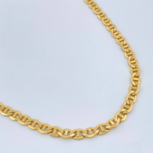 Cadena Escalera Plana 7.4gr / 23 1/2 in / 3.7mm Oro Amarillo +3 18K %
