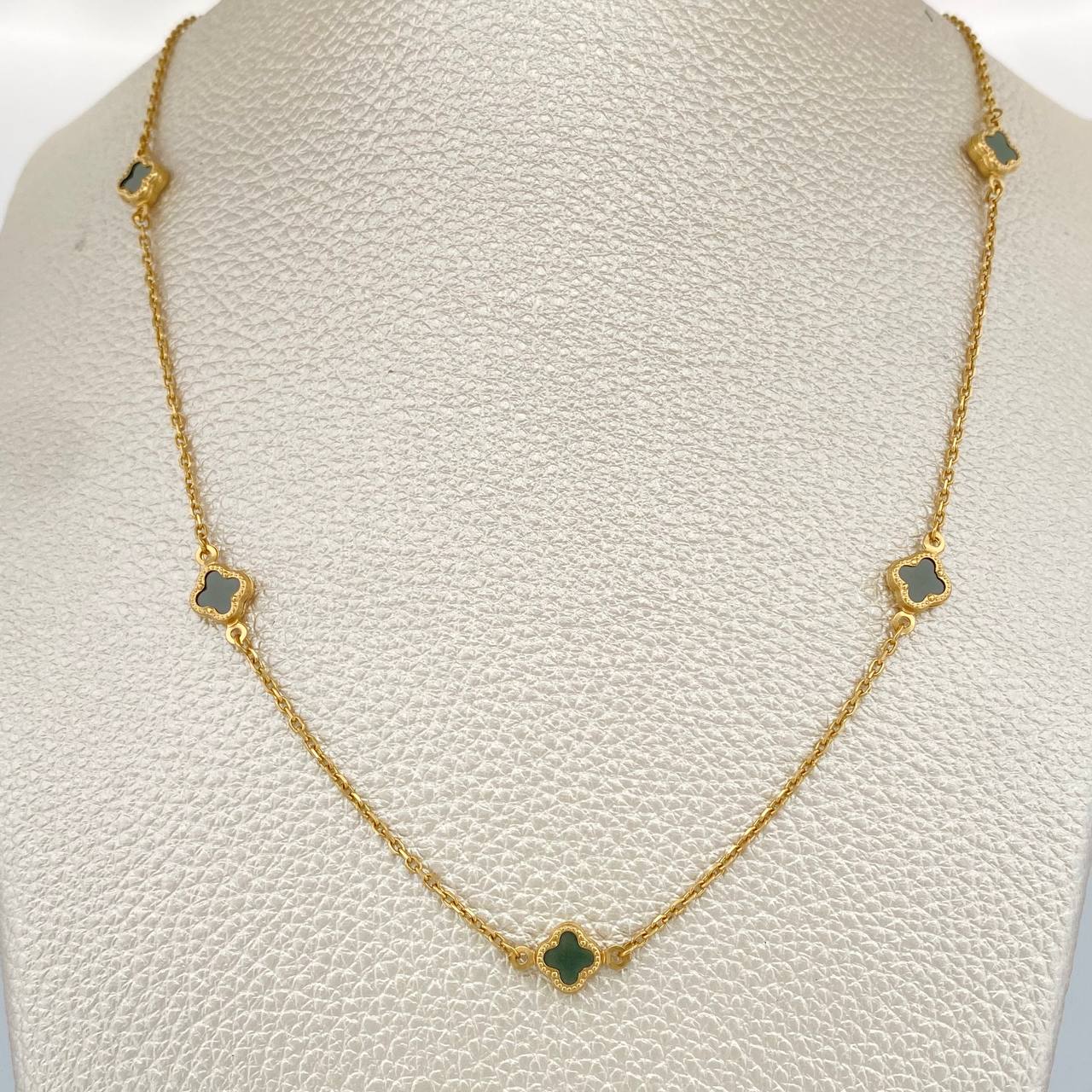 Cadena Trebol Aro Seguido 5.5gr / 17 1/2 in / 1mm Oro Amarillo +4 18K %