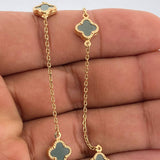 Cadena Trebol Aro Seguido 7.65gr / 17 3/4 in / 1.35mm Oro Amarillo +4 18K %