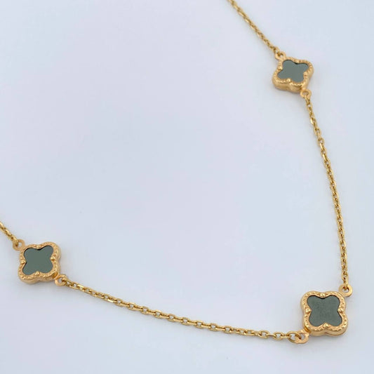 Cadena Trebol Aro Seguido 5.5gr / 17 1/2 in / 1mm Oro Amarillo +4 18K %