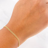 Cuban Links Bracelet 1g / 7 1/2 in / 2.4mm Yellow Gold 18K
