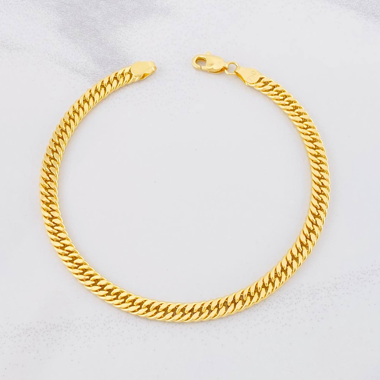 Cuban Links Bracelet Reticulated 5g / 7 1/2 in / 4.4mm Yellow Gold 18K
