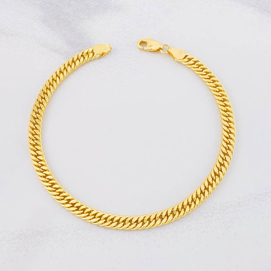 Pulso Cubano Reticulado 5g / 7 1/2 in / 4.4mm Oro Amarillo 18K