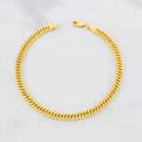 Cuban Links Bracelet Reticulated 5g / 7 1/2 in / 4.4mm Yellow Gold 18K