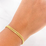 Cuban Links Bracelet Reticulated 5g / 7 1/2 in / 4.4mm Yellow Gold 18K