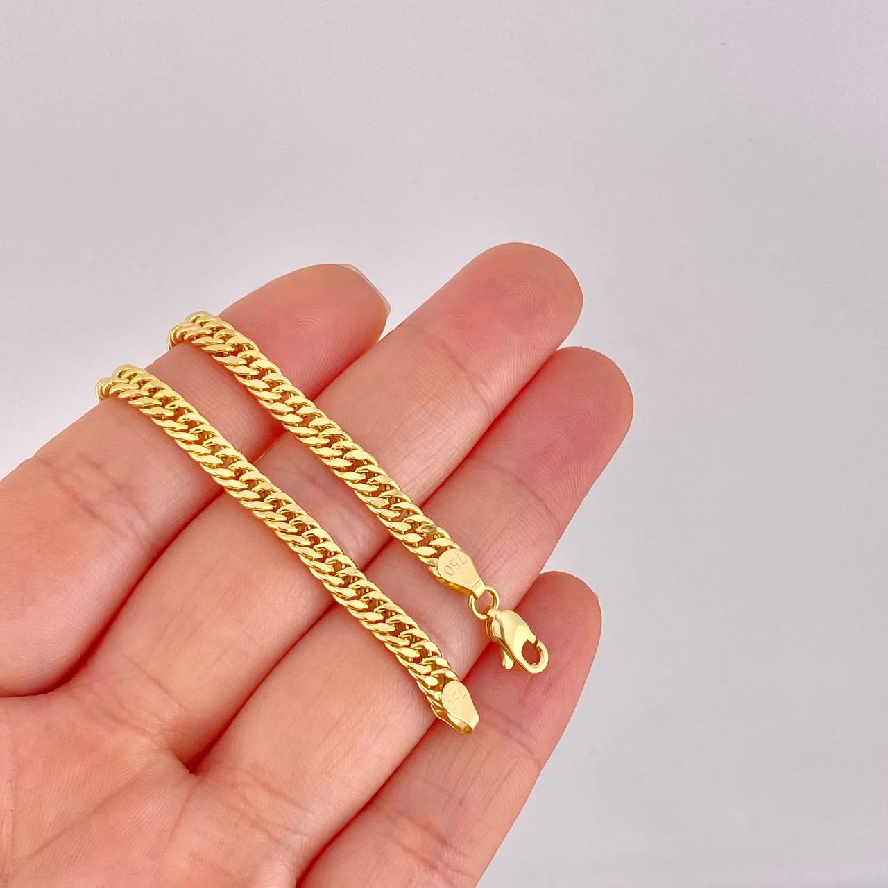 Cuban Links Bracelet Reticulated 5g / 7 1/2 in / 4.4mm Yellow Gold 18K