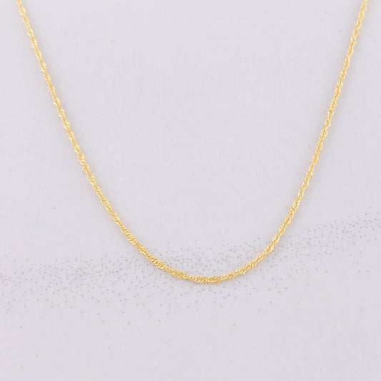 Cadena Singapur 0.7g / 16 in / 1mm Oro Amarillo 18K