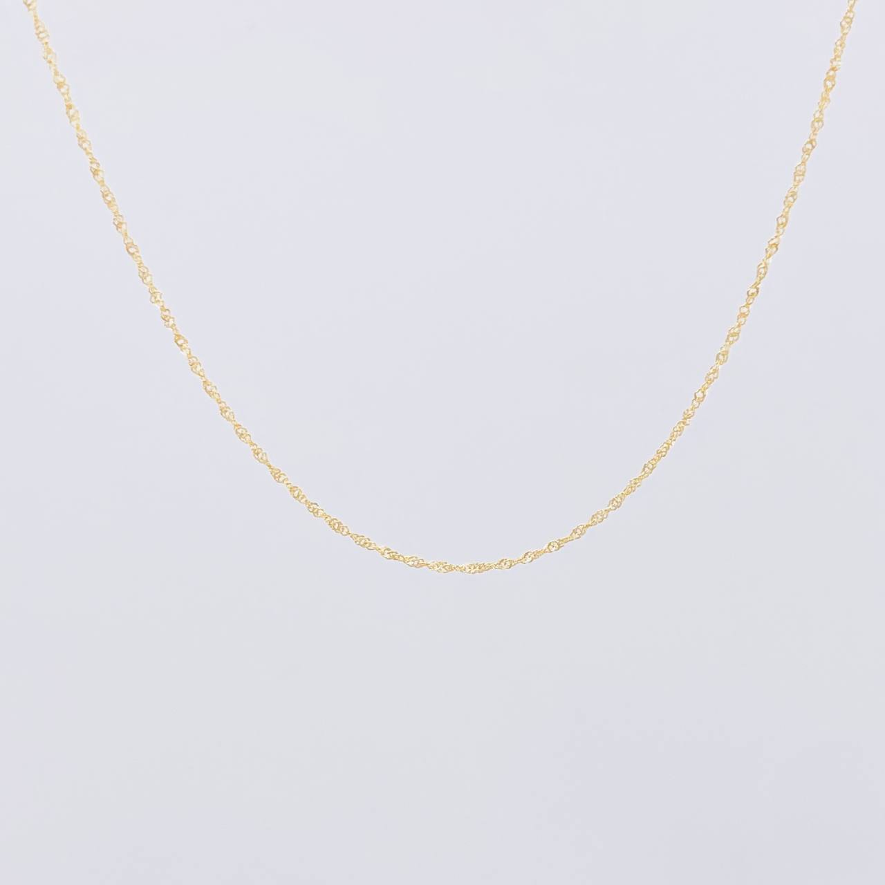 Cadena Singapur 0.7g / 16 in / 1mm Oro Amarillo 18K
