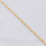 Pulso Modulable Militar Diamantado 4.1g / 8 in - 7 1/4 in / 2mm Tres Oros 18K