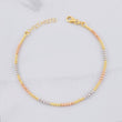 Modular Military Diamond Cut Bracelet 4.05g / 8 in - 7 in / 2mm Three Golds 18K