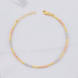 Modular Military Diamond Cut Bracelet 4.05g / 8 in - 7 in / 2mm Three Golds 18K