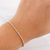Modular Military Diamond Cut Bracelet 4.05g / 8 in - 7 in / 2mm Three Golds 18K