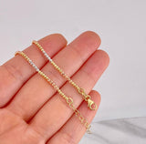 Modular Military Diamond Cut Bracelet 4.05g / 8 in - 7 in / 2mm Three Golds 18K