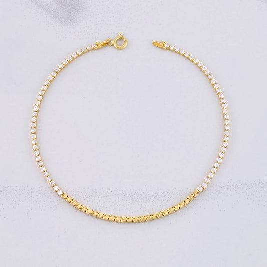 Pulso Tenis 1.95g / 7 1/4 in / 1.5mm Oro Amarillo 18K