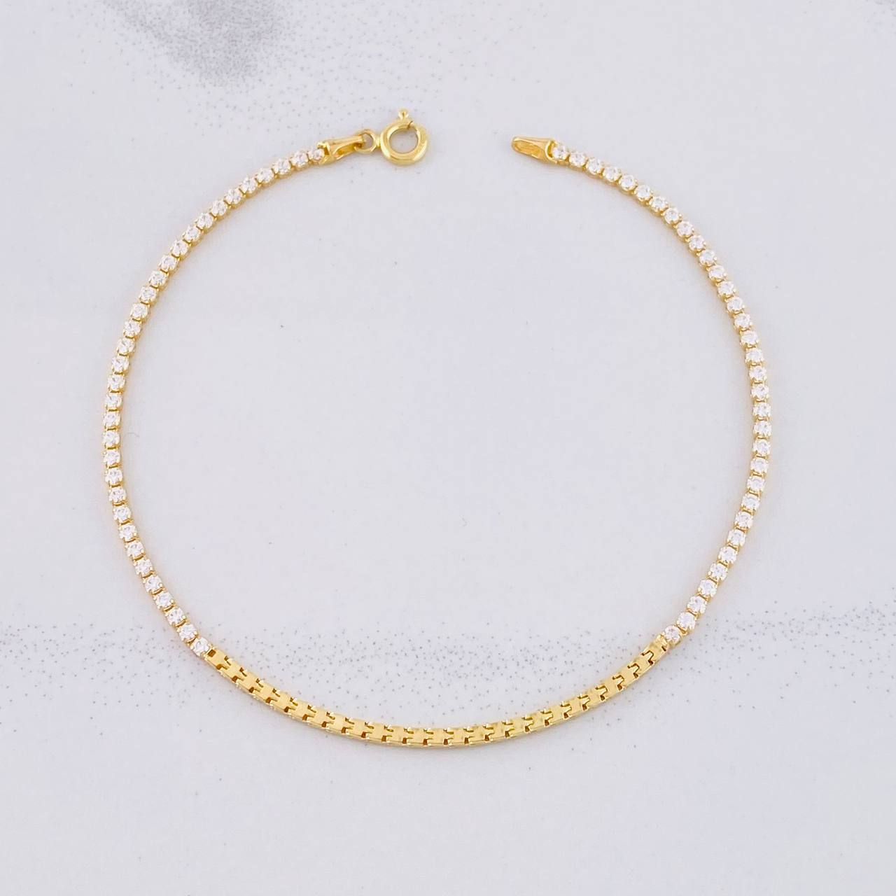 Pulso Tenis 1.95g / 7 in / 1.5mm Oro Amarillo 18K
