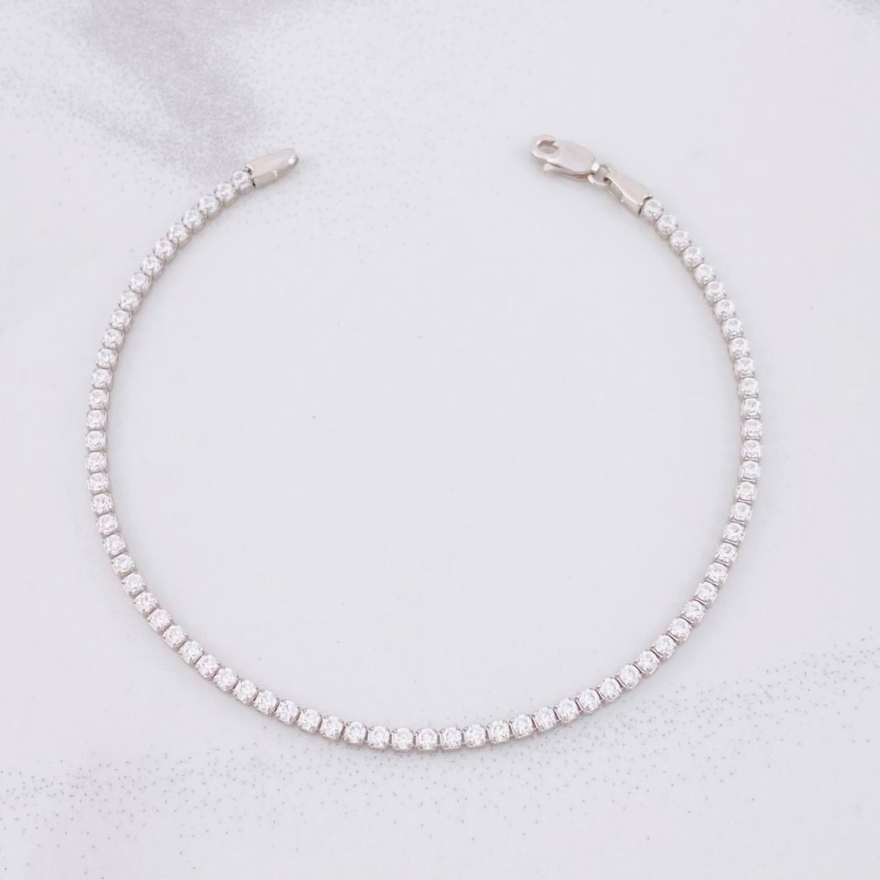 Pulso Tenis 2.4g / 6 1/2 in / 1.8mm Oro Blanco 18K