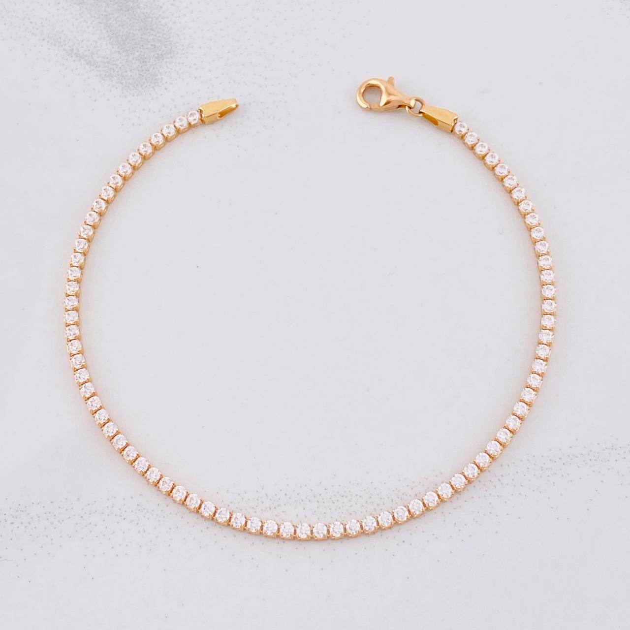 Pulso Tenis 2.75g / 7 in / 1.8mm Oro Rosa 18K