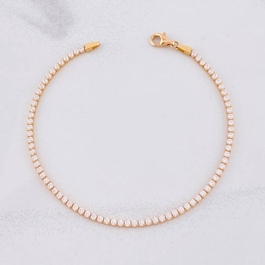 Pulso Tenis 2.75g / 7 in / 1.8mm Oro Rosa 18K