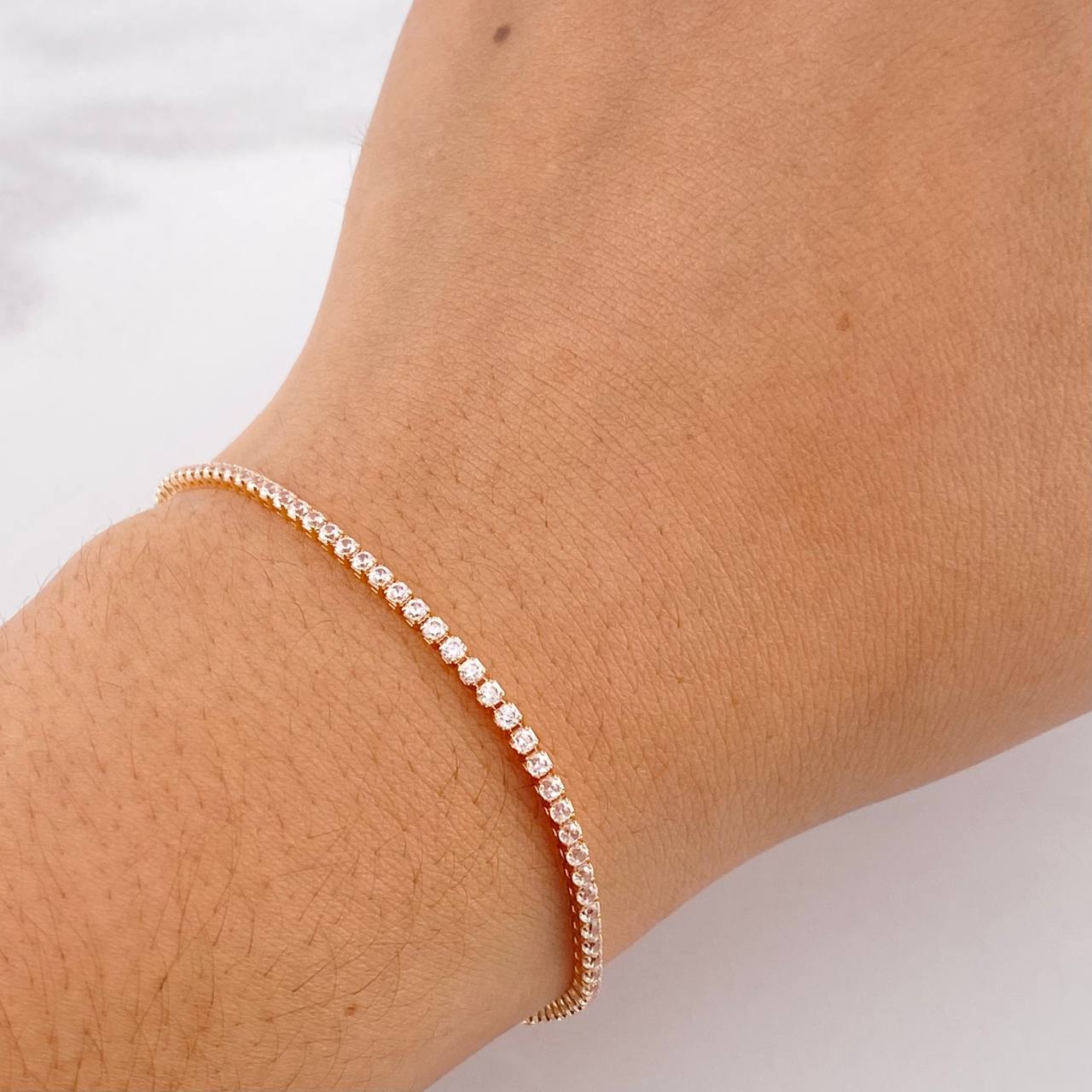 Tennis Bracelet 2.55g / 6 1/2 in / 1.8mm 18K Rose Gold