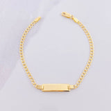 Pulso Cubano Placa Rectangular 2.2g / 6 1/2 in / 2.6mm Oro Amarillo 18K