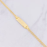 Pulso Cubano Placa Rectangular 2.2g / 6 1/2 in / 2.6mm Oro Amarillo 18K