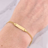 Pulso Cubano Placa Rectangular 2.2g / 6 1/2 in / 2.6mm Oro Amarillo 18K