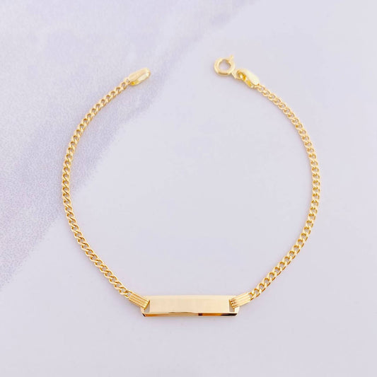 Pulso Cubano Placa Rectangular 1.65g / 6 1/2 in / 1.8mm Oro Amarillo 18K