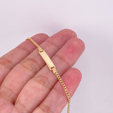 Pulso Cubano Placa Rectangular 1.65g / 6 1/2 in / 1.8mm Oro Amarillo 18K
