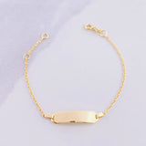 Pulso Modulable Escalera Placa Puntas Planas 2.1g / 5 1/2 in - 6 1/4 in / 2.6mm Oro Amarillo 18K