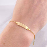 Pulso Modulable Escalera Placa Puntas Planas 2.05g / 5 1/2 in - 6 1/4 in / 1.4mm Oro Amarillo 18K