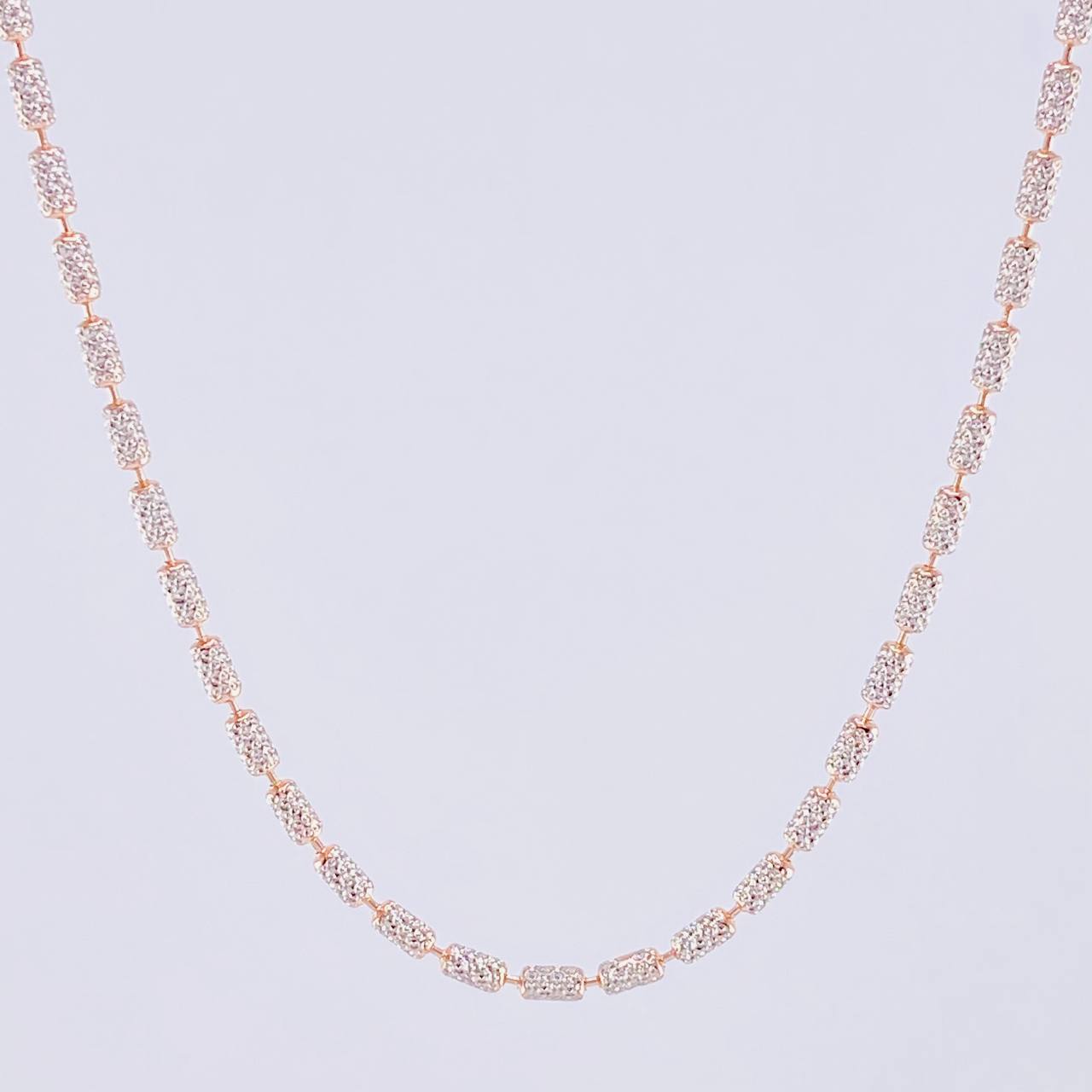 Cadena Ice 7.95g / 20 in / 2mm Dos Oros Blanco Rosa 18K