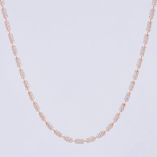 Cadena Ice 7.95g / 20 in / 2mm Dos Oros Blanco Rosa 18K