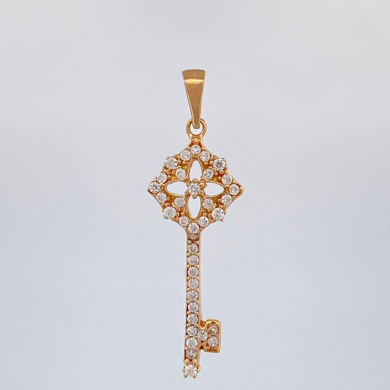 Pendant Key Flower 1.65 g / 1 1/4 in Yellow Gold 18K